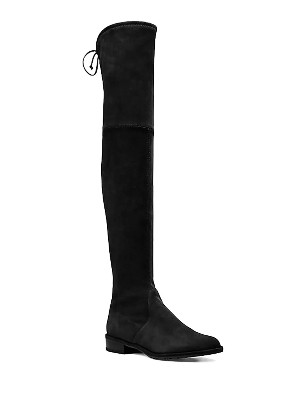 Stuart Weitzman Black Suede Over-the-Knee Flat Boots